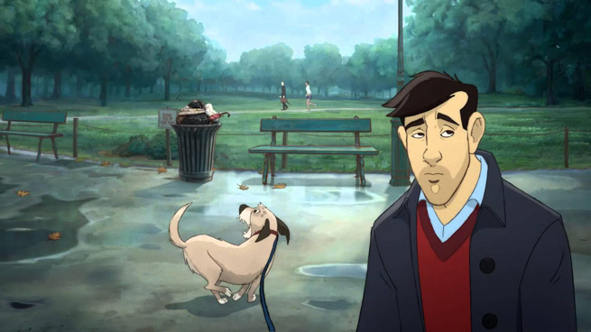 anthropos ke skilos ena iperocho animation tis coca cola