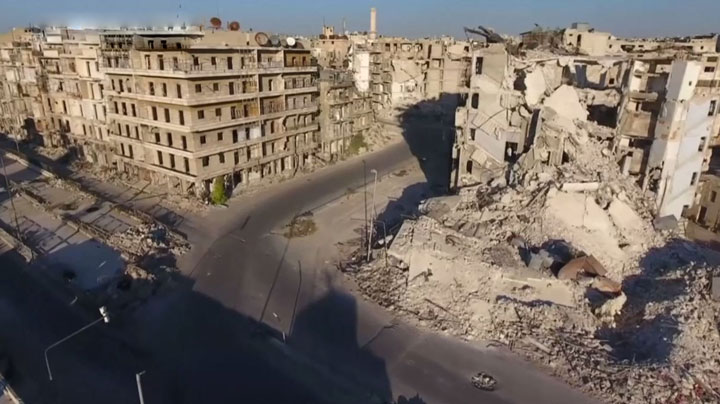 aleppo destruction drone